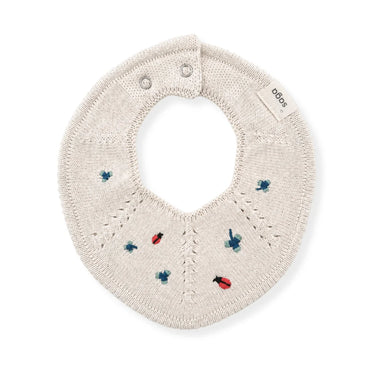 Knitted bib  - Ladybug Garden