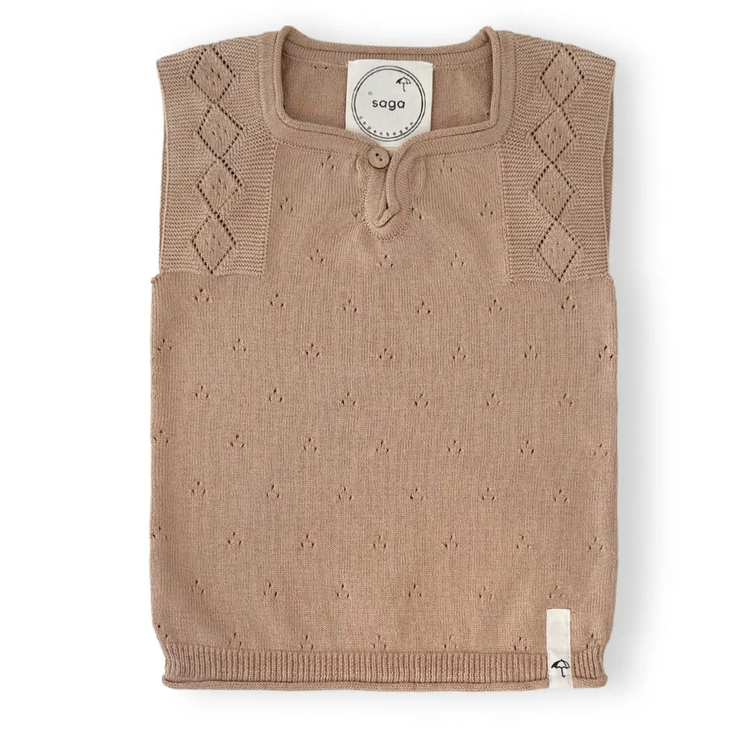 Vest - Nude - 100% organic cotton 6-9 months