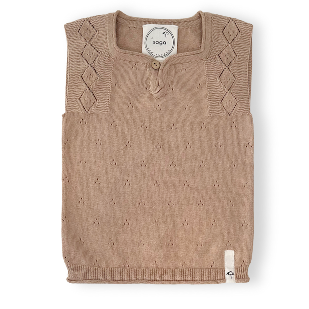 Vest - Nude - 100% orgaaniline puuvill 6-9 kuud
